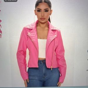 Brand new pink leather jacket - still in the package